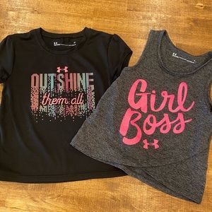 Lot of 2 Toddler Girl UA tops